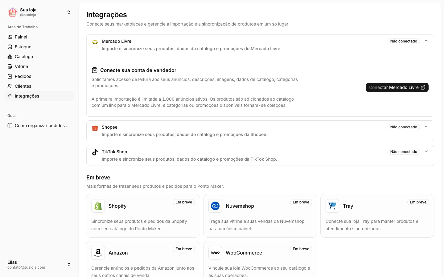 Demonstração de Integrações